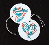 Scribble Heart Tags (round) - set of 2 - Handcrafted Gift Tags - dr18-0064